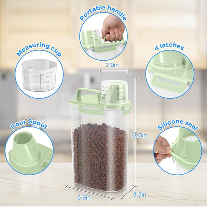 TBMax Pet Food Storage Containers 2 Pack 8-10 Lbs Airtight Dog Food Container Dispenser with Large Spout & Portable Handle, Travel Dog Treat Cat Food Storage Bin Bird Seed Container