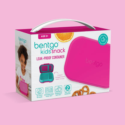 Bentgo Kids Snack - 2 Compartment Leak-Proof Bento Box Container for Snacks and Small Meals, Easy-Open Latch, Dishwasher Safe, BPA-Free for School, Daycare, & Sports - Ideal for Ages 3+ (Gray)