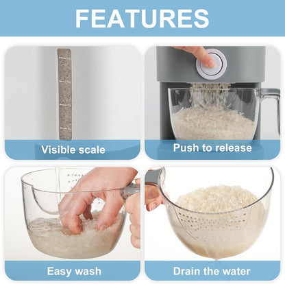 25 Lbs Cereal & Rice Dispenser - Airtight Countertop Storage Container for Kitchen & Pantry