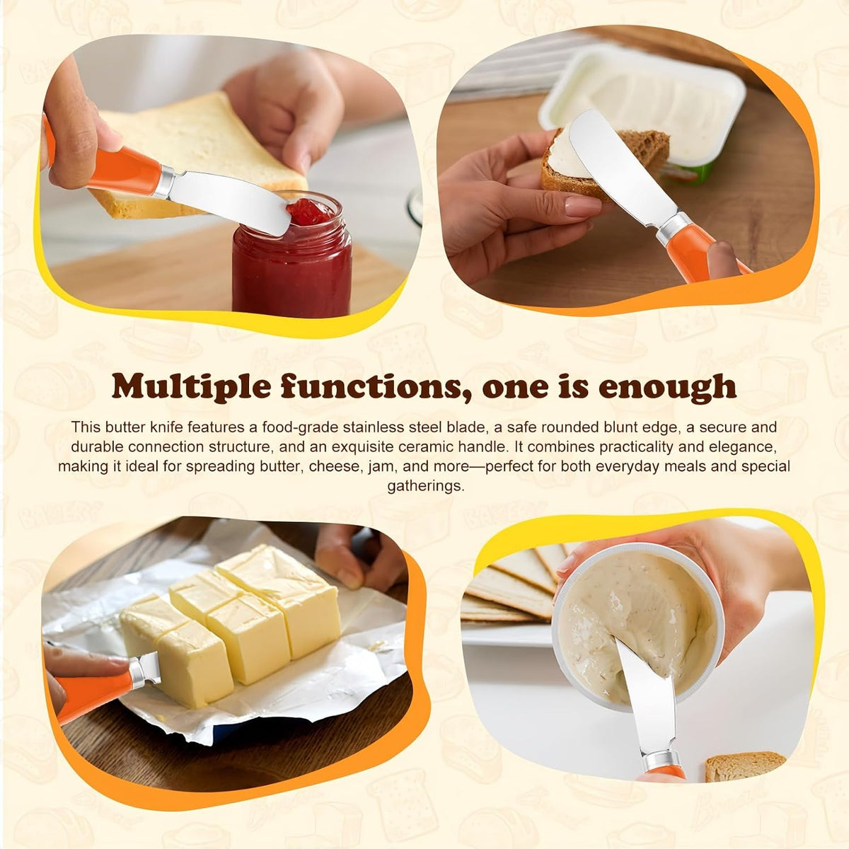 Butter Spreader Knife Set, 2 Pack Butter Knives and Cheese Knives