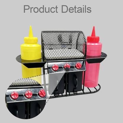 Grill Shelf Essentials High Performance Condiment Shelf Grilling Gifts for Men Camping Accessories Versatile Black Organizer