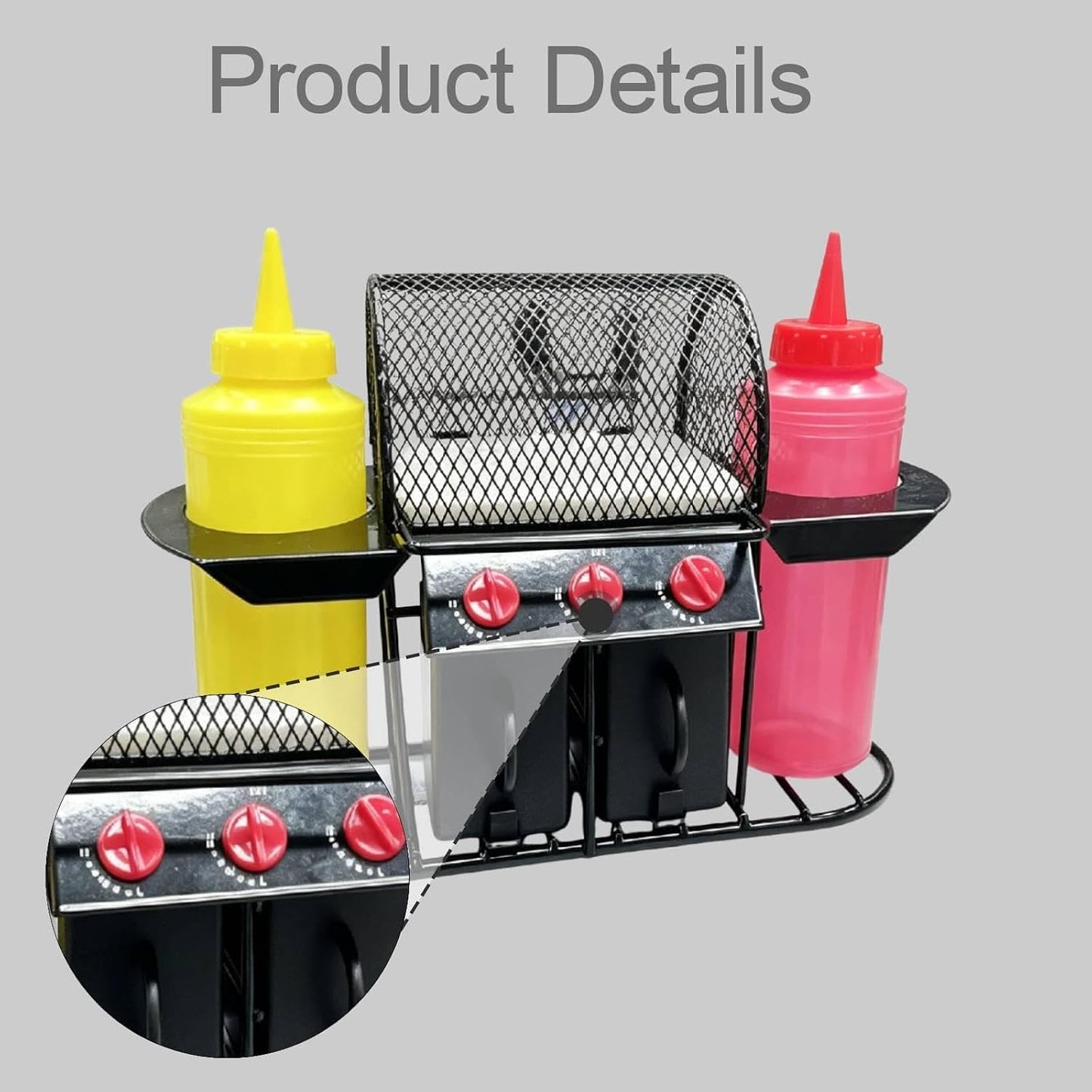 Fenteer Grill Shelf Essentials Kitchen Barbecue Seasoning Storage Rack Sturdy Rack Black Condiment Shelf Utensil Organizer