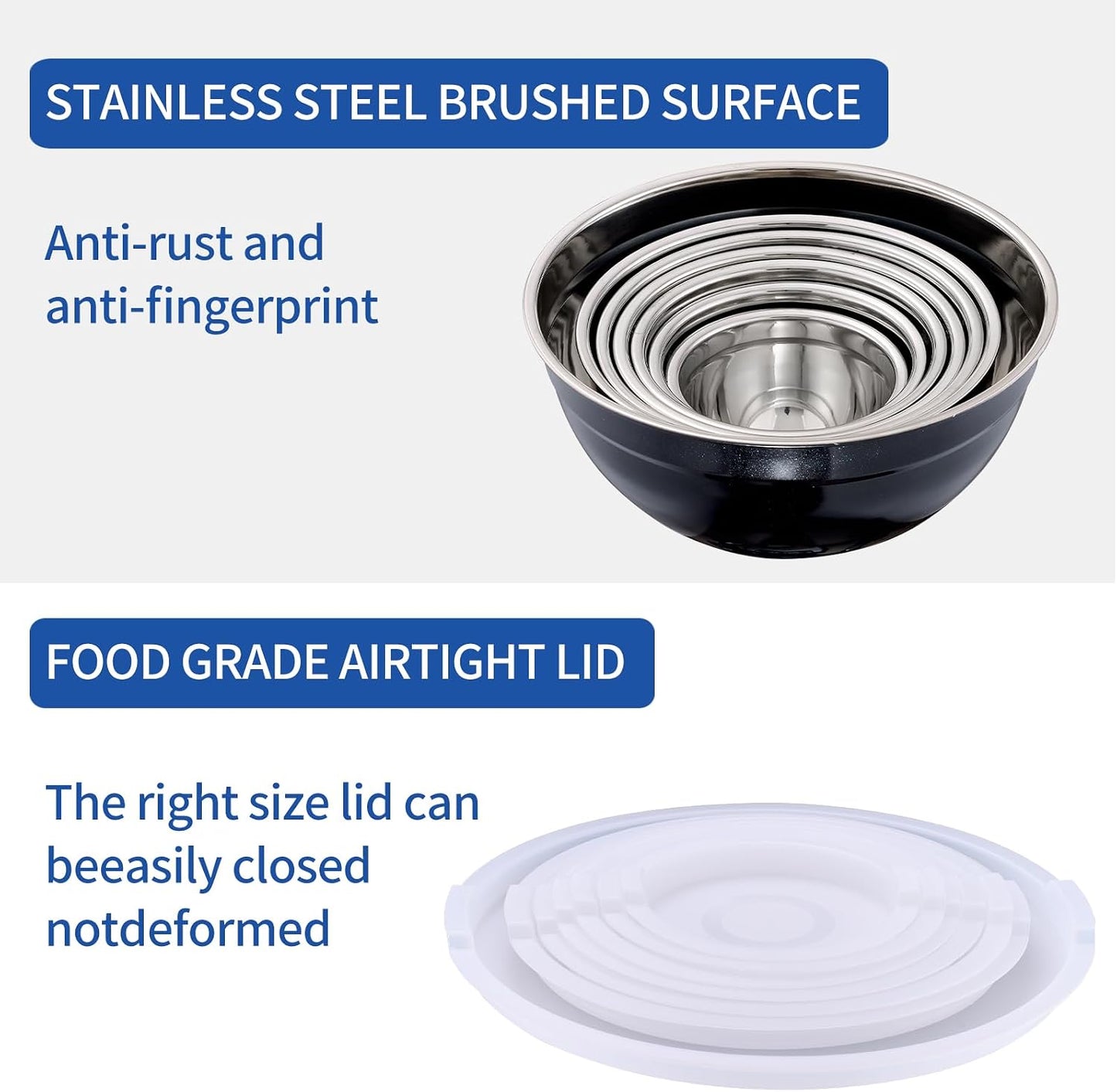 Pink Mixing Bowls with Airtight Lids, Stainless Steel Nesting Mixing Bowls Set of 7, Ideal for Baking, Prepping and Serving Food, Size 7, 3.6, 2.7, 2.1, 1.5, 1.1,0.8 QT, Stackable Design