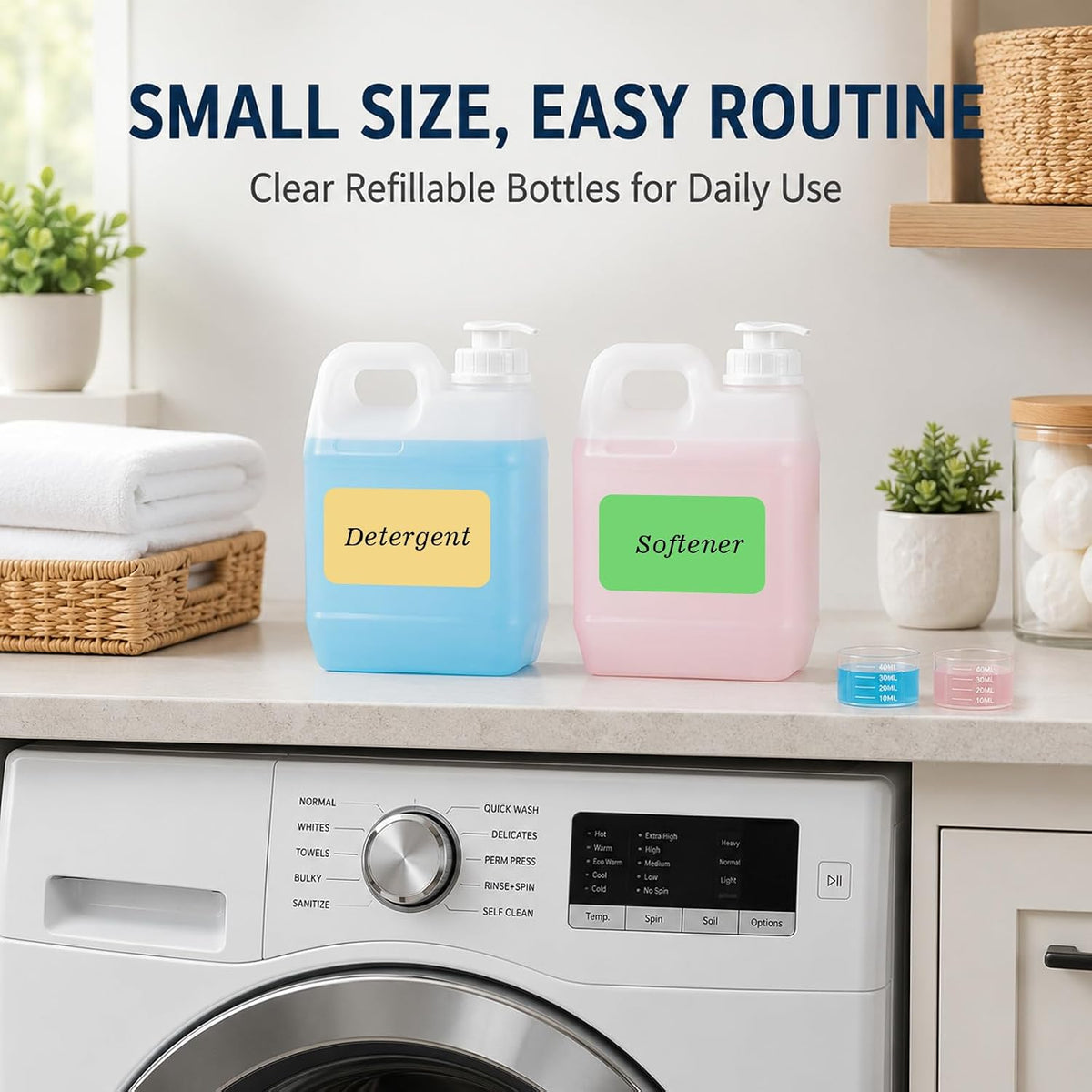 2 Pack 1 Gallon Graduated Jugs with Pumps and Measuring Caps