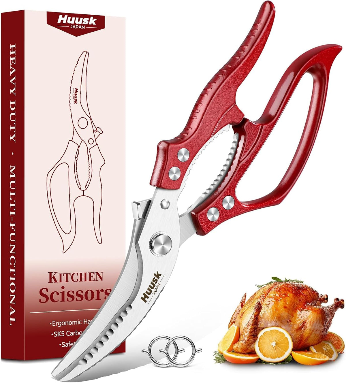 Huusk Poultry Shears Heavy Duty – All Purpose Japanese Kitchen Scissors