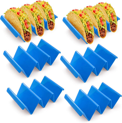 6 Pcs Taco Holder Stands Taco Tuesday Set, Holds Up to 3 Tacos, Premium PP Material Sturdy and Durable, Microwave or Dishwasher Top Rack (Yellow)