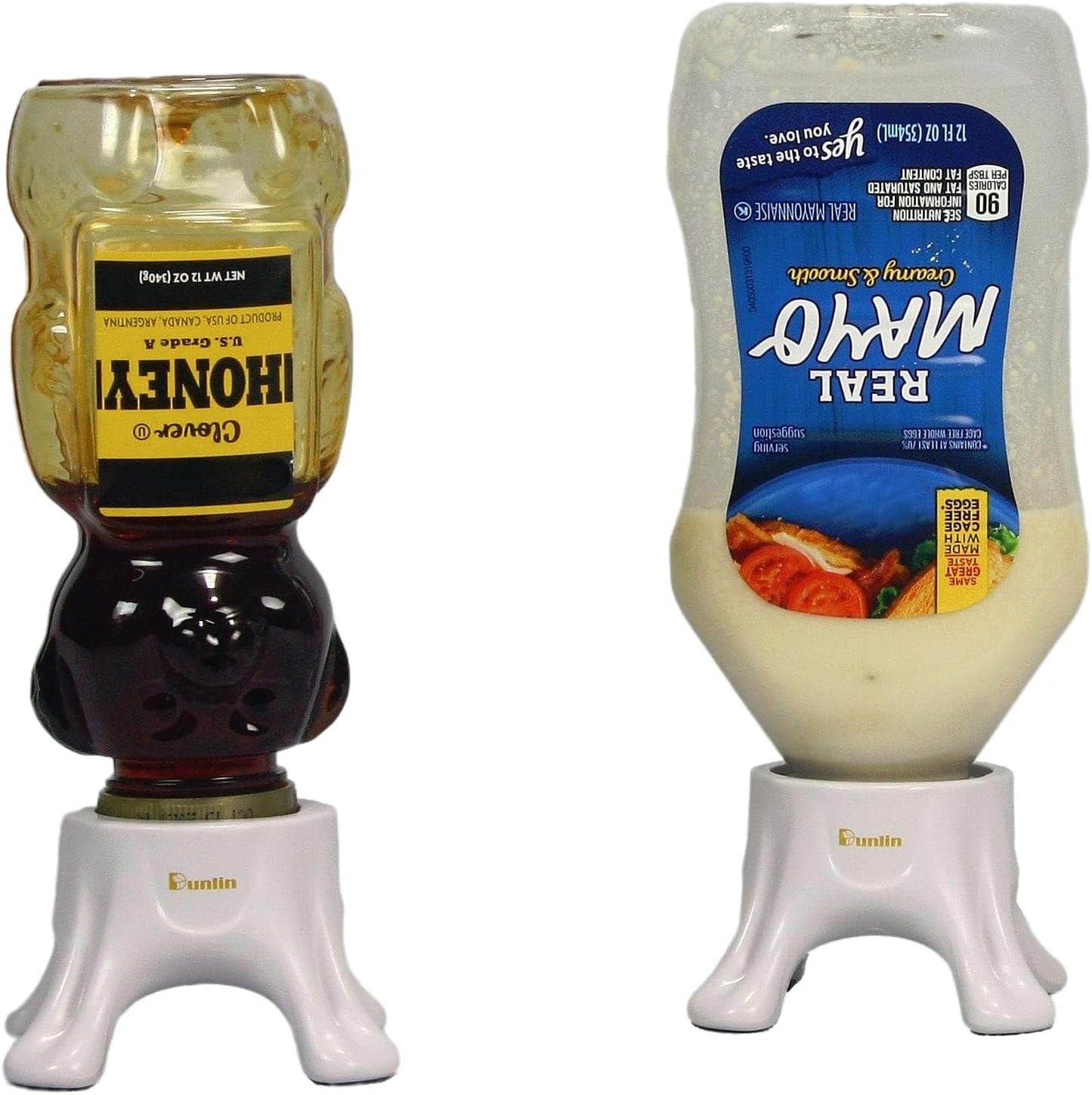 Dunlin - Condiment Bottle Holder (CBH) Deluxe - 1 Small (CBH 500) and 1 Large (CBH 1000), Matte Black - Upside Down Bottle Emptying Holders
