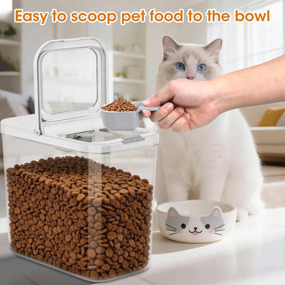 TBMax Dog Cat Food Storage Container 12Lbs with Airtight Flip-up Lid, Large Pet Food Dog Treat Container with Scoop, Airtight Food Storage Bin for Kitchen Organization