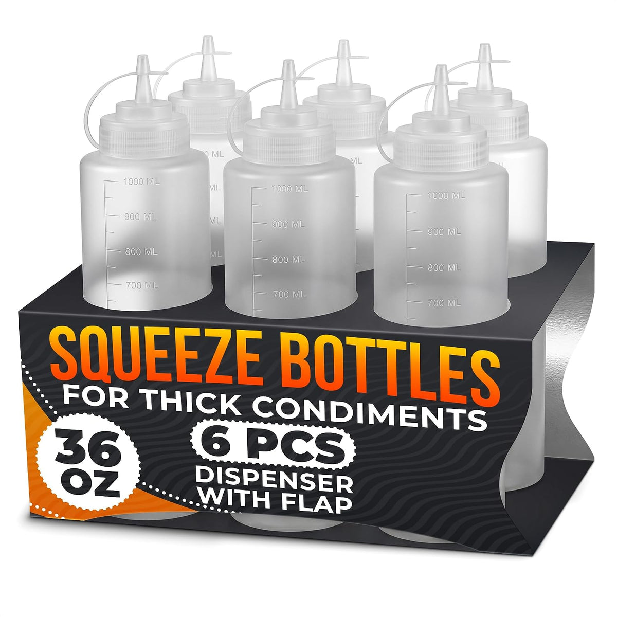 HYQO Small Squeeze Bottles for Sauces, 4 Oz Plastic with Cuttable Tip