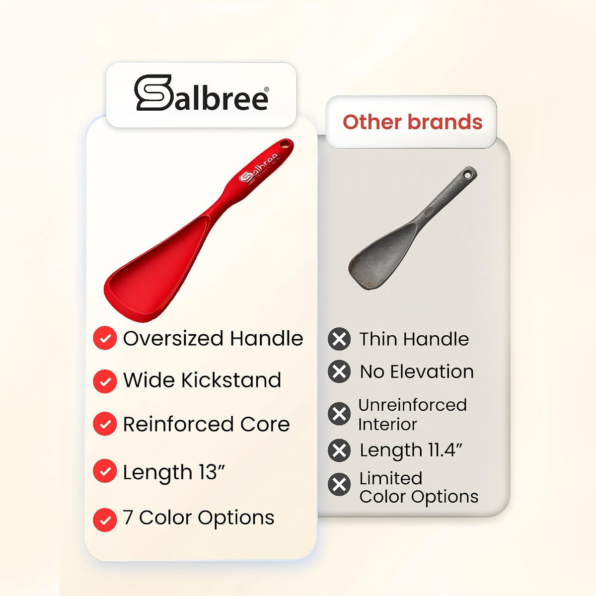 Salbree Seamless Silicone Spatula Spoon Multifunction Scoop Kitchen Spoon