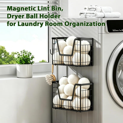 2 Set Magnetic Shelf for Fridge, Potato & Onion Storage Bins, Magnetic Fruit Basket for Refrigerator Pantry Kitchen Counter Laundry Organizer, Fridge Magnetic Spice Rack Magnet Fridge Storage