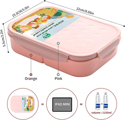MISS BIG® Bento Box,Bento Box Adult,Lunch Box,Leak Proof Lunch Containers,No BPAs and No Chemical Dyes Bento Lunch Box,Dishwasher and Microwave Safe Lunch Containers for Adults(1900ml Gray)