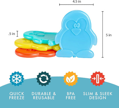 Cool Coolers Kids Lunch Box Ice Packs, Slim Ice Packs for Lunch Bags, Lunch Ice Packs ReusableMulticolored 4 Pack (Butterfly)