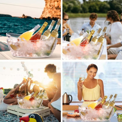 6 Liter Clear Acrylic Champagne Bucket with Handle, Ice Bucket for Parties Beverage Ice Tub, Wine Beer Drink Buckets for Mimosa Bar