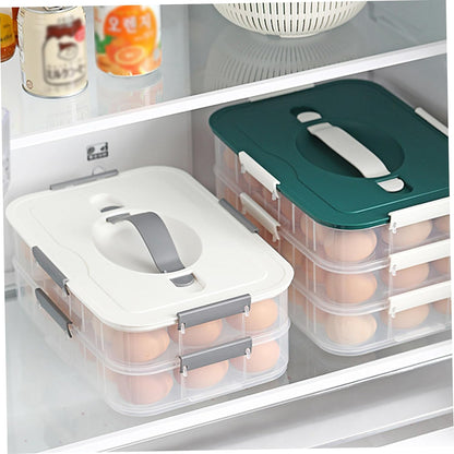 Deviled Egg Carrier 2-Layer Plastic Clear Deviled Egg Tray with Lid & Handle & Buckle Thickened 36 Holder for Fridge, Travel, Party