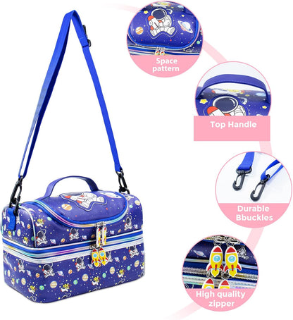 RLGPBON Lunch Bag Kids,Boys Lunch Box,Space Lunch Bag Toddler Teen Boys,School Daycare Cute Travel bags