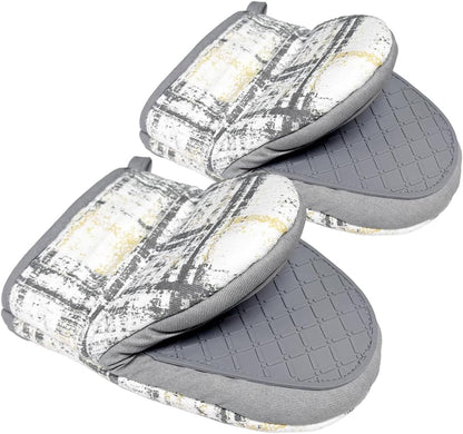 Mini Silicone Oven Mitts, Heat Resistant Kitchen Mittens 2-Pack Set
