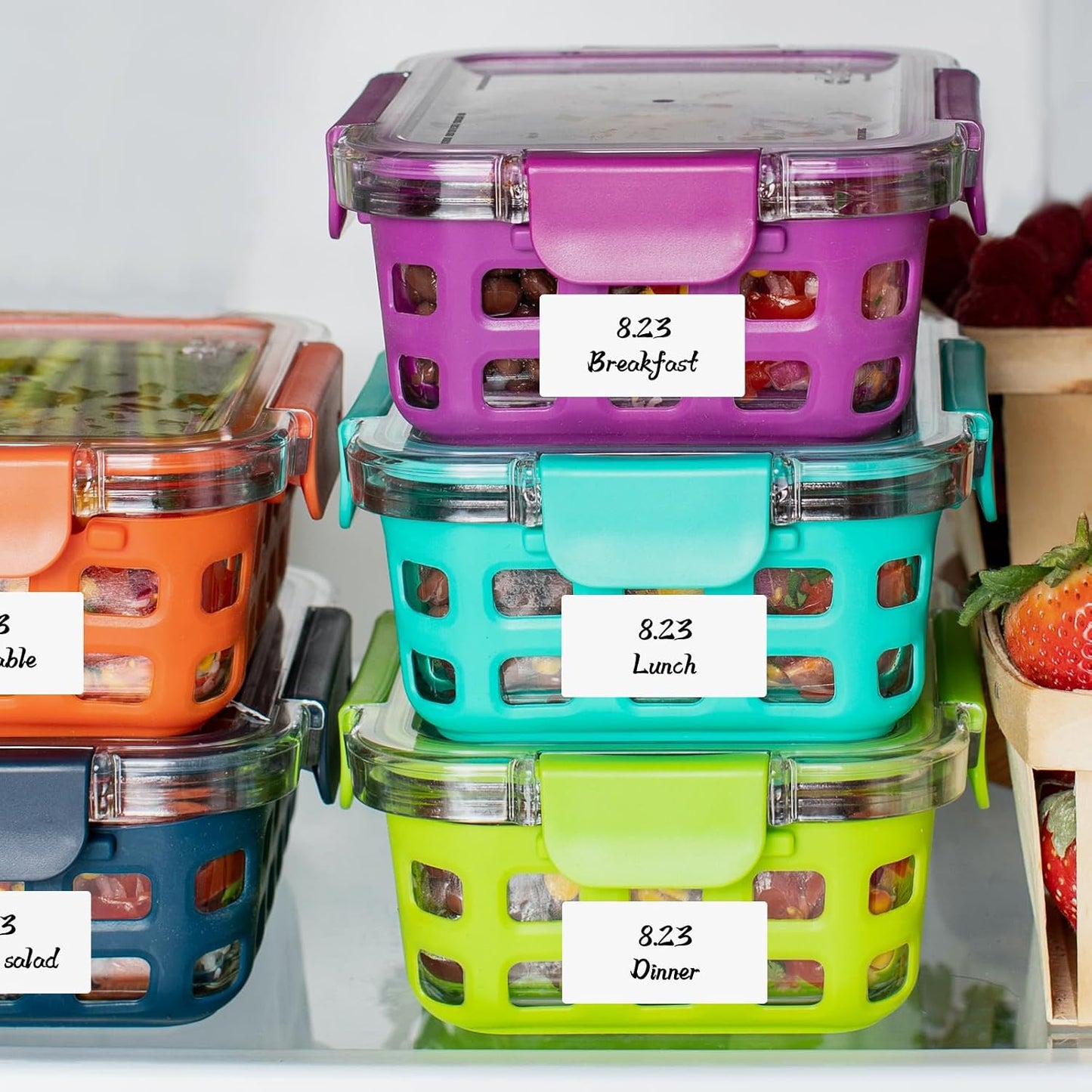1000 Pcs 1"x2" Blank Removable Freezer Labels for Food Containers, Risepekt Waterproof Food Storage Labels for Containers, Oil Resistant No-Residue Left for Kitchen Restaurants Grocery Stores Markets