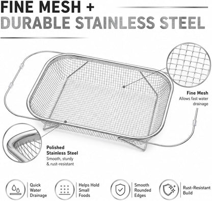 Stainless Steel Telescopic Drainer Basket, Expandable Sink Colander，S
