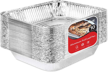Stock Your Home 9x13 Aluminum Trays with Lids (10 Pack) – Disposable Half Size Deep Pans for Cooking, Storage, BBQ, Grilling, Catering