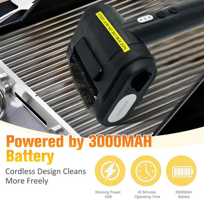 Electric Rechargeable Grill Brush,Grill Cleaner for Outdoor Grill with 800 RPM Motor - Bristle-Free Stainless Steel Grill Cleaner with LED Light for BBQ, Heavy Duty Grill Cleaning Tool (Champagne)