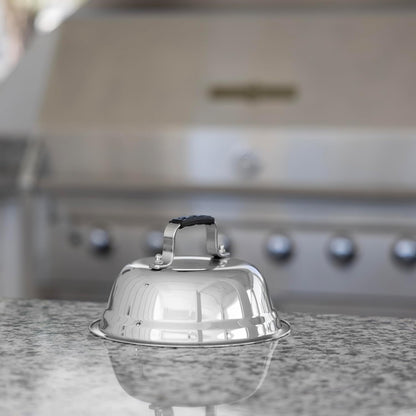 Outset Burger Cheese Melting Dome for Grill, Griddle, and Stovetop, Stainless Steel