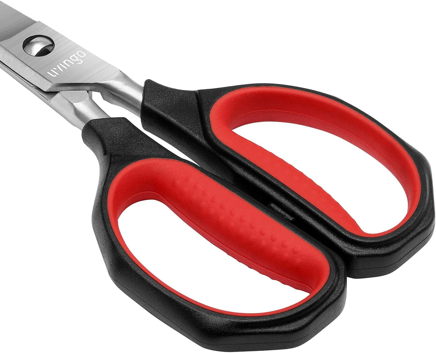 LIVINGO Heavy Duty Kitchen Shears - Titanium Coated Hot Forged Sharp Multipurpose Stainless Steel Utility Shears for Household Culinary Food Cutting Chicken Meat Cooking, Dishwasher Safe, 9.5 Inch