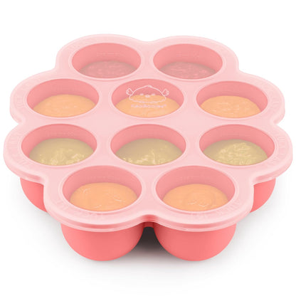 KeaBabies Silicone Food Freezer Trays with Lid, 2oz x 10 Pods Baby Food Storage Containers, Easy Puree Meal Prep, Breast Milk Silicone Freezer Molds, Dishwasher, Microwave Safe, BPA-Free (Slate)