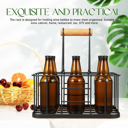 Cabilock Water Bottle Carrier Milk Bottle Holder Wire Metal Doorstep Milk Crate Basket for Farmhouse Kitchen Organizer Holder