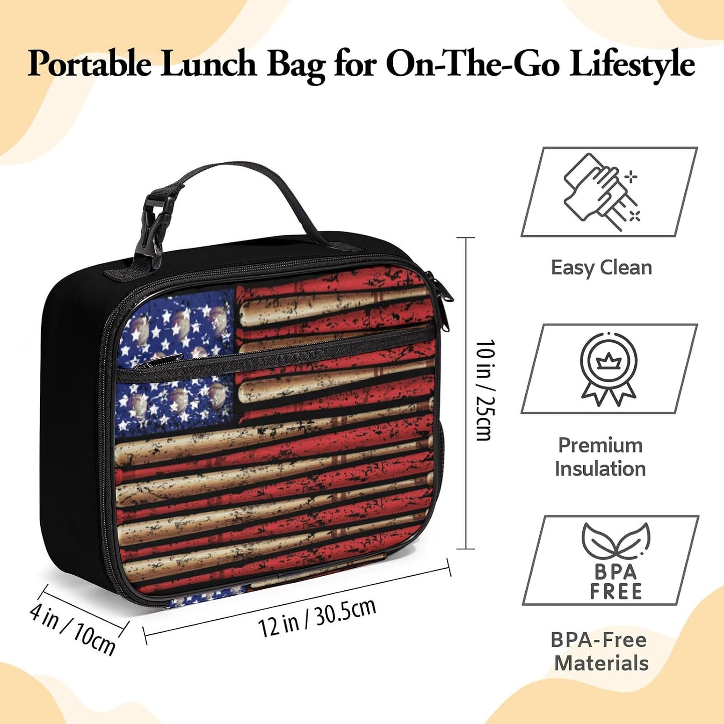 Large Lunch Box for Girls Insulated Lunch Bag with Water Bottle Holder Front Zipper Pocket Leakproof Waterproof Reusable Lunch Tote Bag for Work Picnic Camping Back to School (pink floral)
