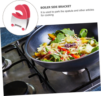 2 Pack Stainless Steel Pot Clip Spoon Rest Holder for Kitchen