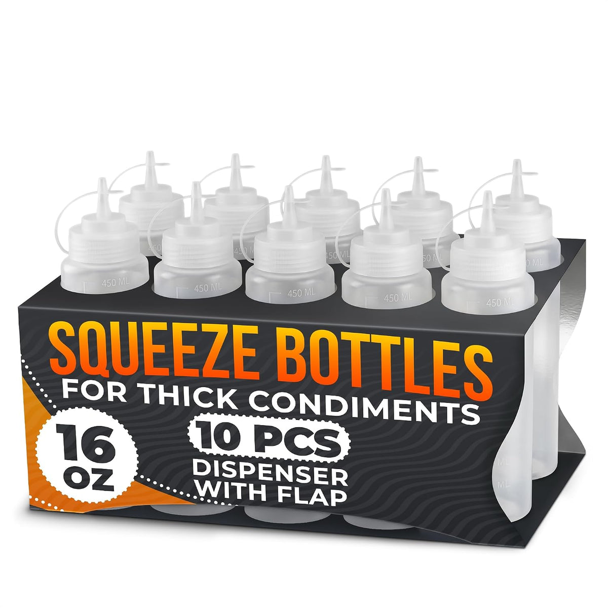 HYQO Small Squeeze Bottles for Sauces, 4 Oz Plastic with Cuttable Tip