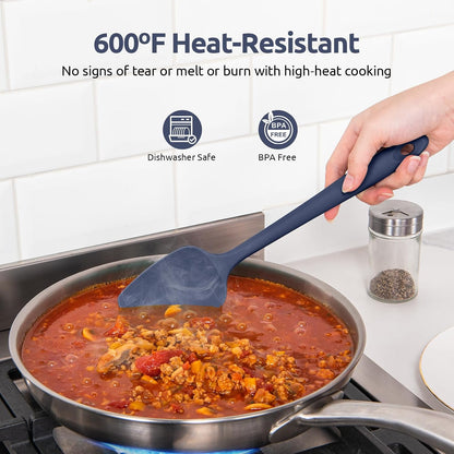 U-Taste Silicone Spatula Set with 600 Degrees Fahrenheit Heat Resistant (Black)