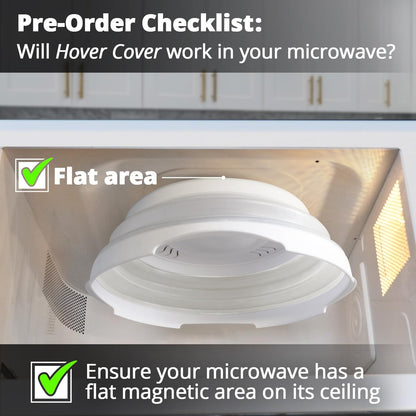 HOVER COVER Magnetic Microwave Splatter Cover - 12-Inch Collapsible - Gray