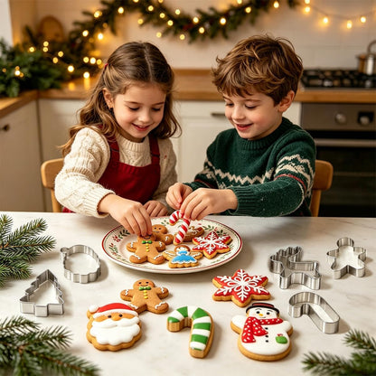 Christmas Cookie Cutters Set, 9 Pieces Large Metal Holiday Cookie Cutter