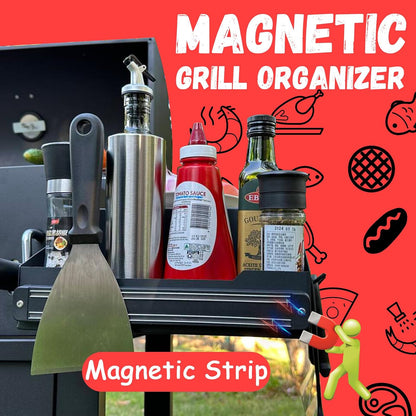 Strong Magnetic Grill Caddy for Blackstone, Heavy Duty Griddle Caddy with Tools Holder, Magnetic Space Saving Grill Accessories for Traeger Pit Boss Camp Chef Z Grills Royal Gourmet MSTER Cook