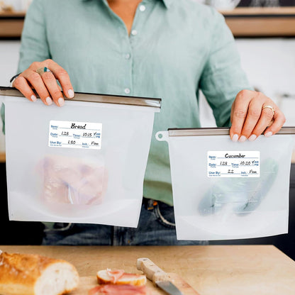1000 Pcs Removable Freezer Labels for Food Containers 1 x 3, Risepekt Waterproof Food Storage Labels for Containers, Oil Resistant No-Residue Easy Clean for Kitchen Restaurants Grocery Stores Markets