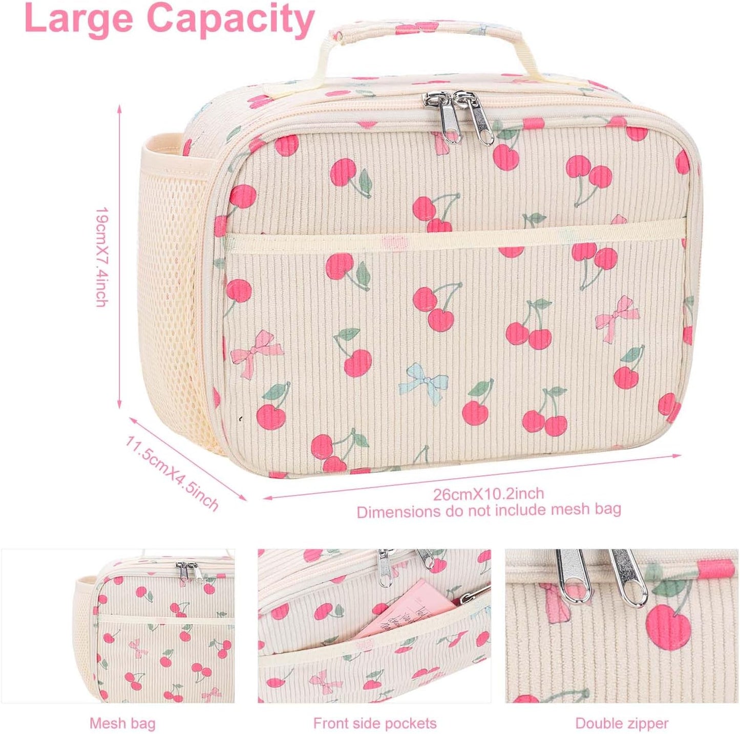 RHCPFOVR Kids Lunch Bag - Insulated Lunch Box for Boys Girls,Washable Lunch Bag and Reusable Toddler Leak-proof Lunchbox for School and Daycare - Colors A