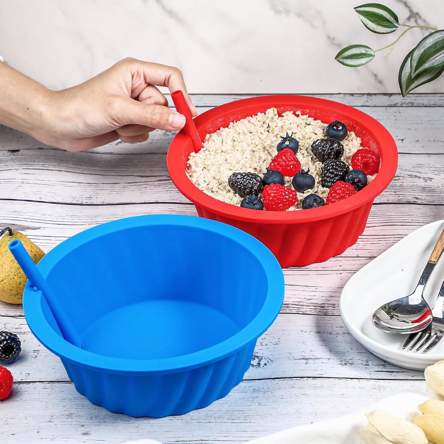 KOLUTI 6 Pack Silicone Bouillon Cups, 8oz Dessert Sauce Dipping Soup Prep Bowl, Small Ice Cream Creme Brulee Pudding Container, BPA Free, Oven, Microwave, Freezer and Dishwasher Safe