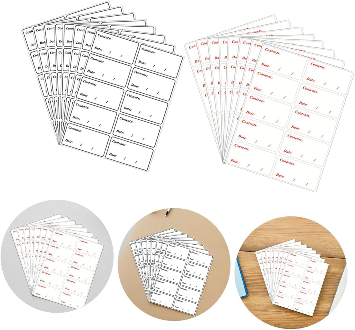 Waterproof Food Label Stickers 400pcs PVC Removable Food Date Labels for Kitchen and Refrigerator Storage Black and Red for Home and Restaurant Use