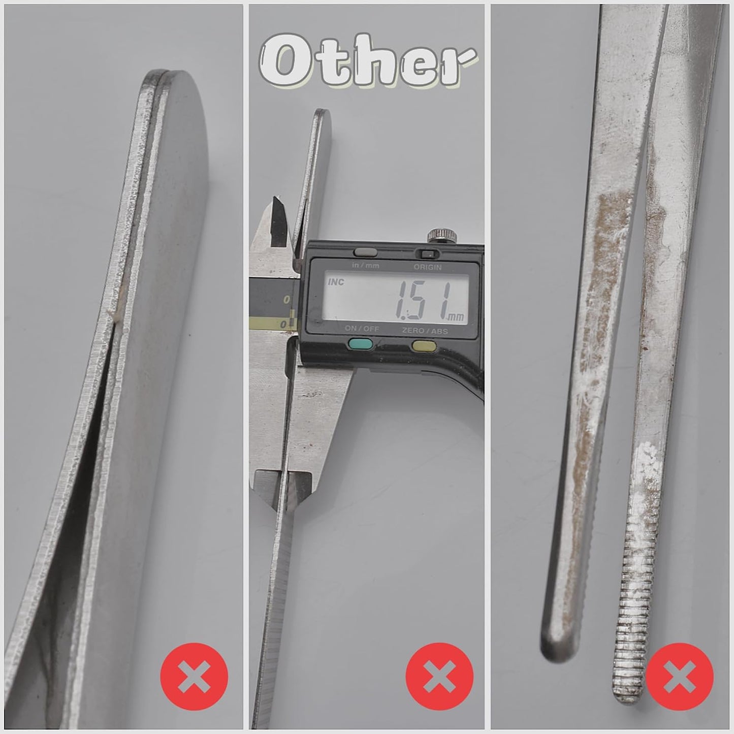 Tweezer Tongs, 12-Inches Stainless Steel Food Cooking Tongs for Kitchen Cooking BBQ Grilling Meat,Set of 2 (Cooking Tweezer 12inch 2p)