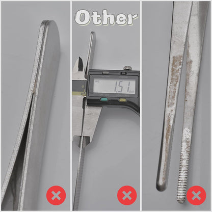 Tweezer Tongs, 12-Inches Stainless Steel Food Cooking Tongs for Kitchen Cooking BBQ Grilling Meat,Set of 2 (Cooking Tweezer 12inch 2p)