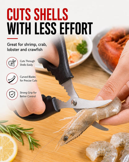 Seafood Scissors, 4 Pack Crab Scissors & Crab Leg Crackers