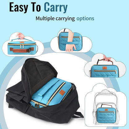 Genteen Lunch Box for Kids, Boys - Insulated Small LunchBox Reusable, Zip Closure & Buckle Handle, Portable Cooler for Work, School, Travel (Lake Green)