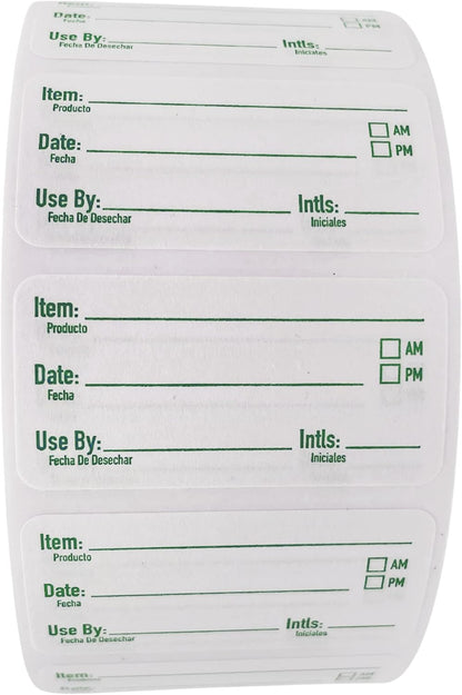 2x1 Dissolvable Food Labels, 1000 Label Stickers, Bottle Labels for Storage Bins, Sticker Labels for Food containers, (1000, Blue)