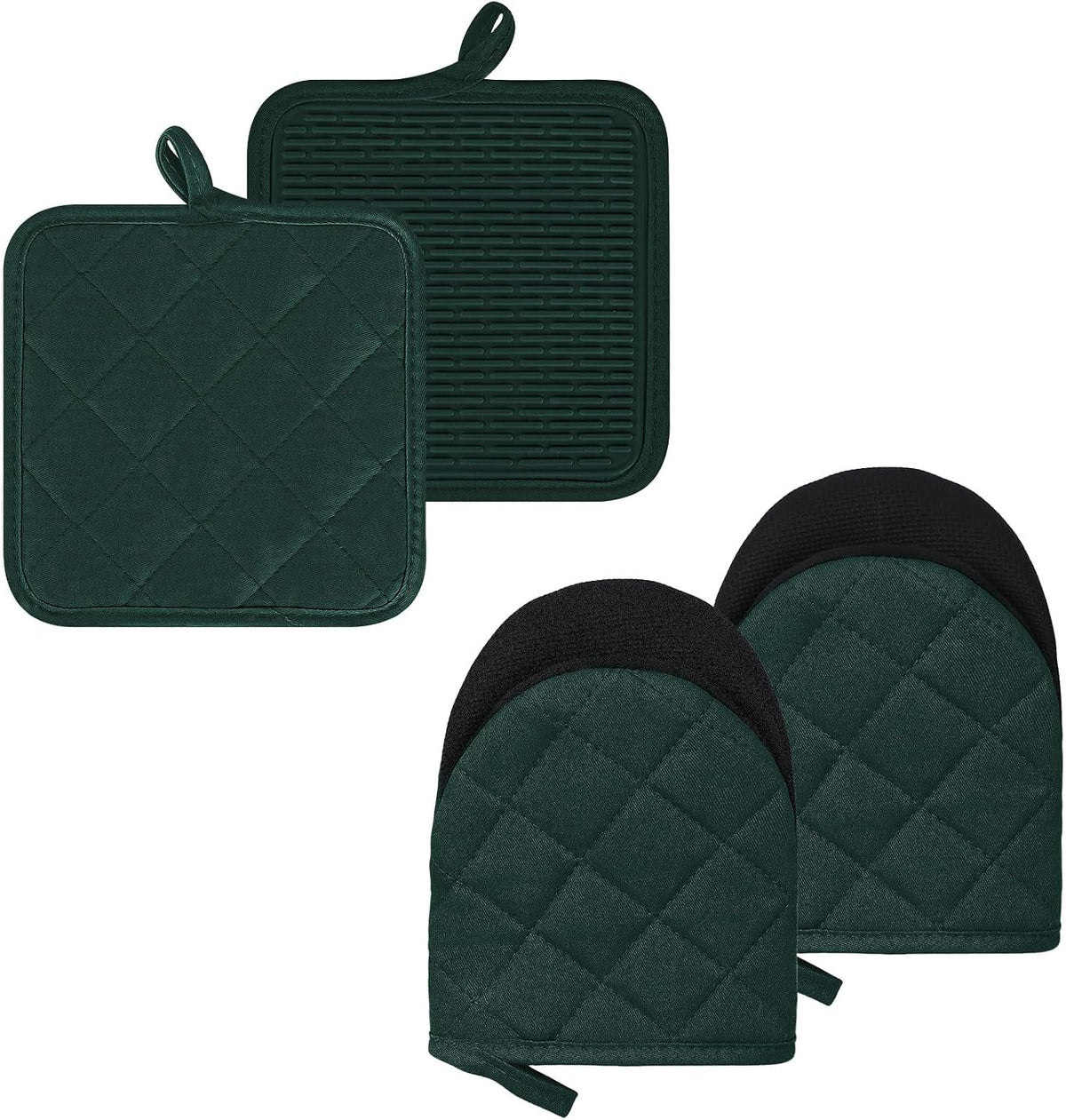 Goldmeet Mini Oven Mitts 2-Pack, 7"x5.5", 500°F Silicone Grip, Gray