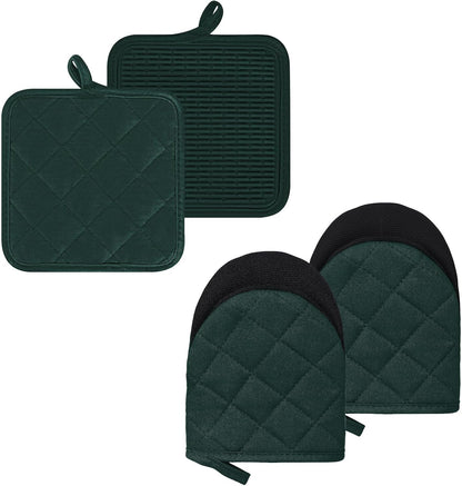 Goldmeet Mini Oven Mitts 2-Pack, 7"x5.5", 500°F Silicone Grip, Gray