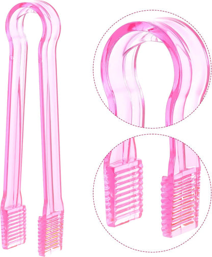 10 Pcs Plastic Buffet Serving Tongs, Clear Kitchen Tongs Mini Serving Utensil Tongs for Food Ice Salad Buffet Barbecue Cookies, 6.3 Inches