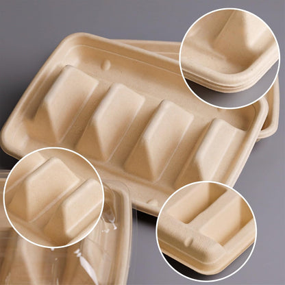 50 Pcs Disposable Taco Holder for Party, 3 Compartments Paper Taco Tray Holder, Disposable Taco Plates with Dividers Taco Stand for Taco Tuesday Lazy Susan Taco Bar