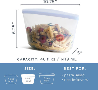 Stasher Premium Reusable Silicone Food Storage Bags, 2-Pack, Clear